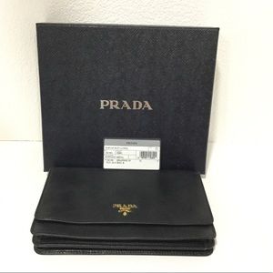 Prada Black Saffiano Crossbody Wallet